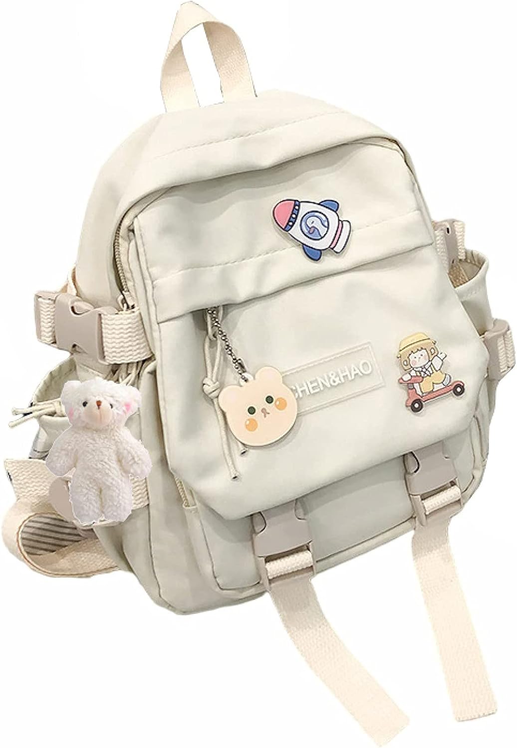 PEXIZUAN Kawaii Mini Backpack Pink Girl i##e##s: school bag ^^ waterproof ^^ nylon ^^ kawaii pendant ^^ cute pin :i##e##s - Image 10