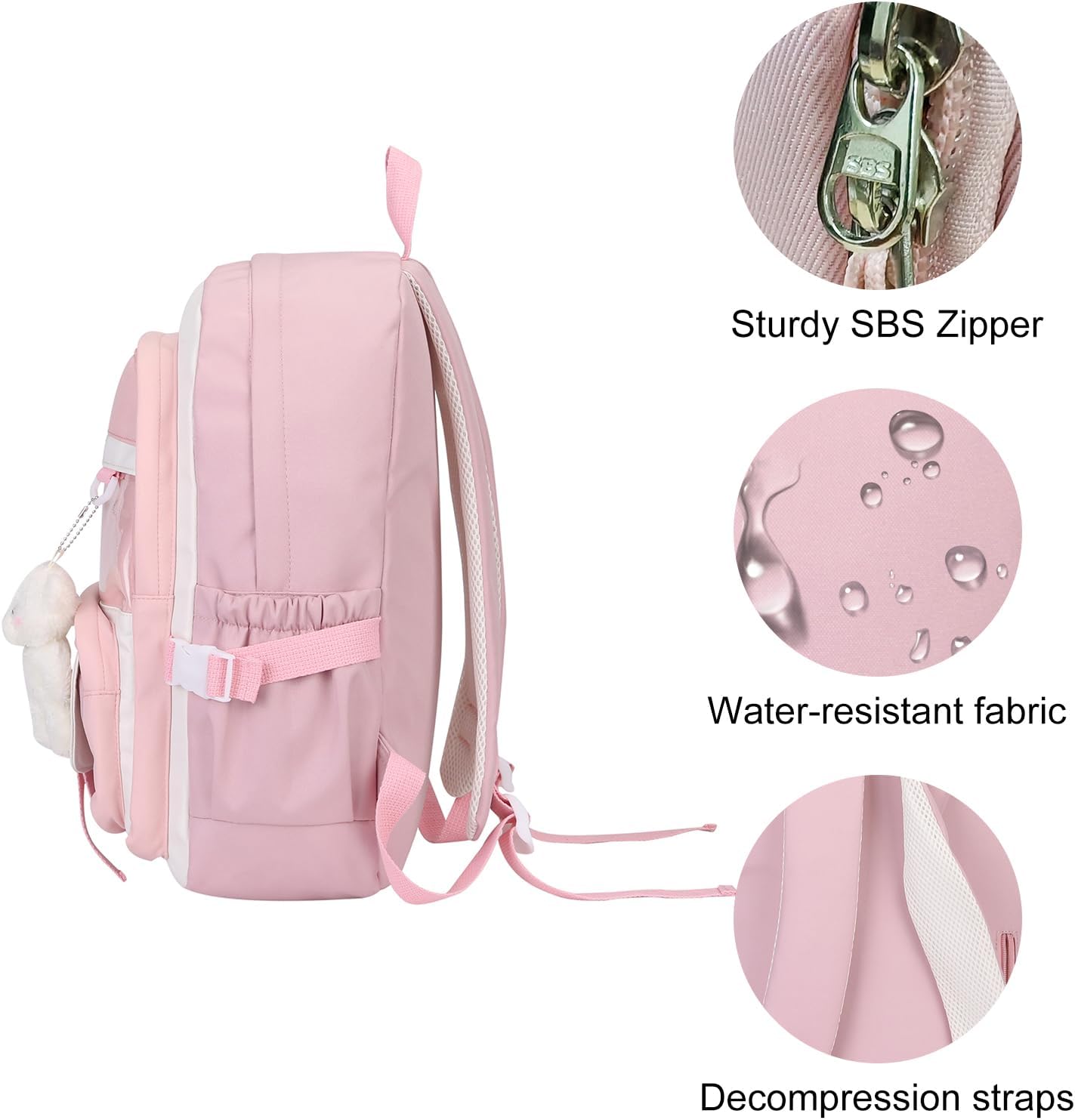 Phaoullzon Kawaii Backpack for Girls School Bookbag Cute Anime Backpacks with Pins and Pendant - Image 5
