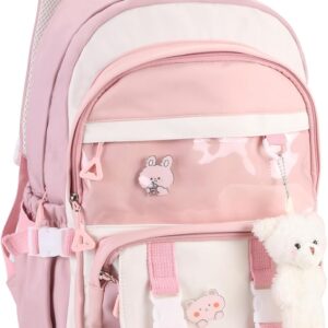 Phaoullzon Kawaii Backpack for Girls School Bookbag Cute Anime Backpacks with Pins and Pendant