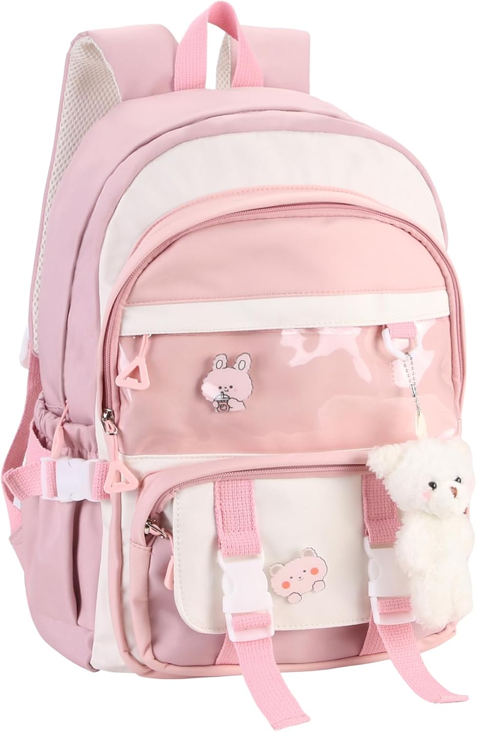 Phaoullzon Kawaii Backpack for Girls School Bookbag Cute Anime Backpacks with Pins and Pendant