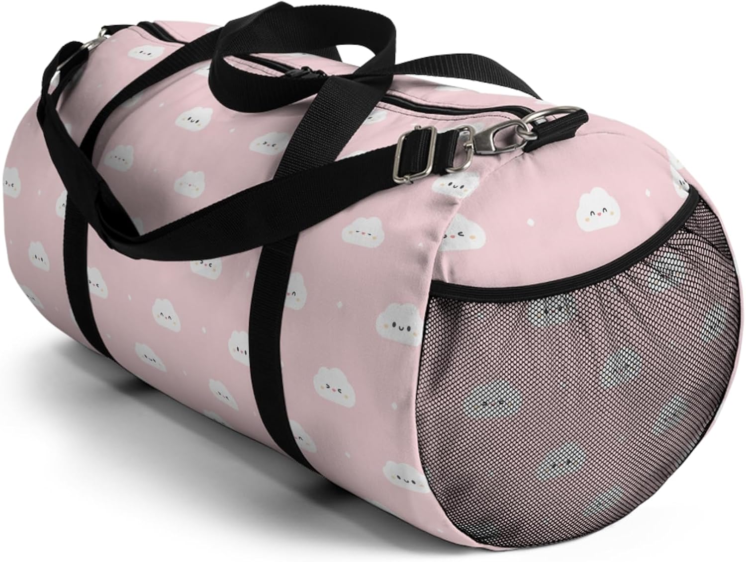 Pink Clouds Duffel Bag, Kawaii Aesthetic Gym Bag for Women Kids, Girls Large Shoulder Travel Weekend Carry Bag - Image 6