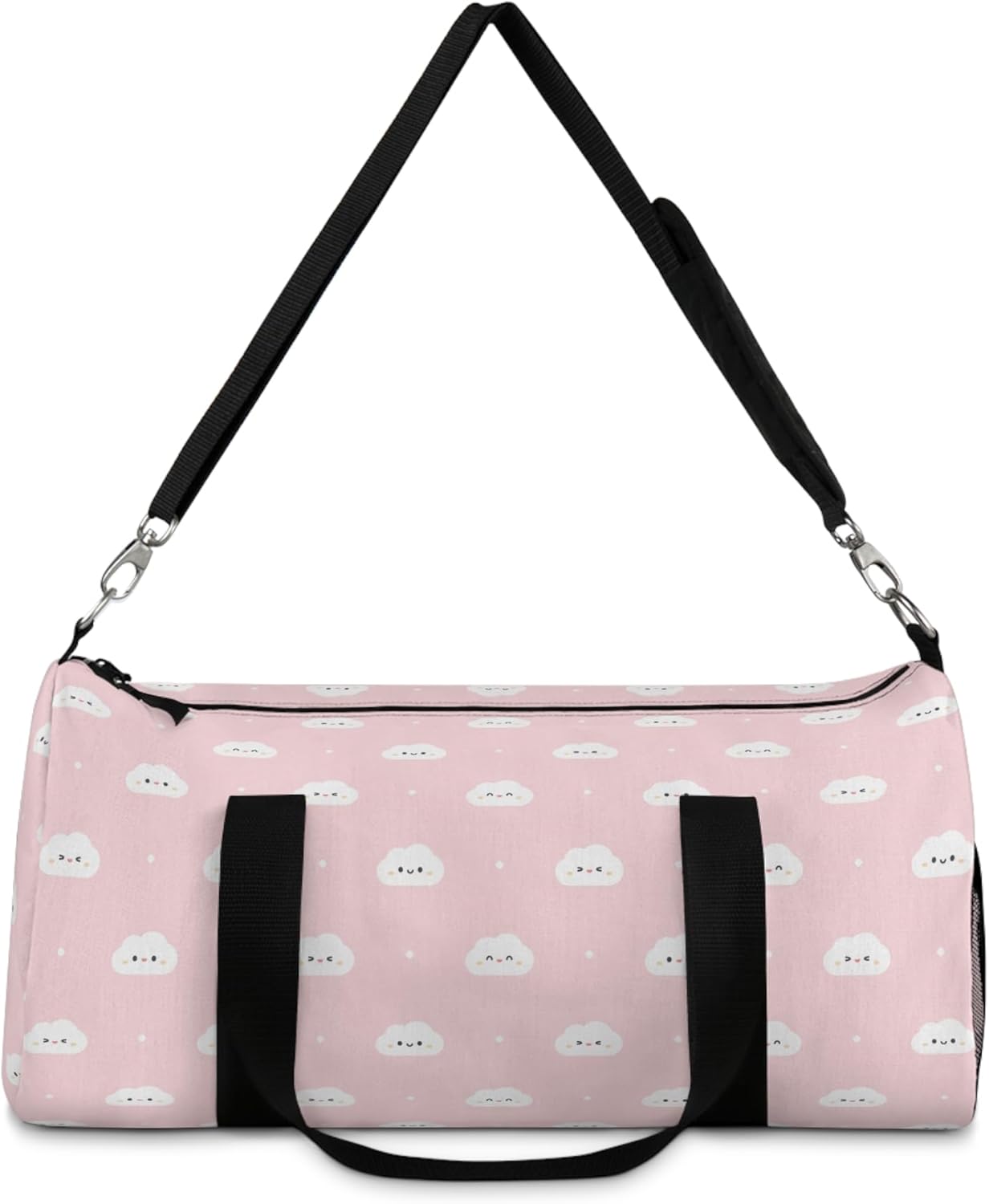 Pink Clouds Duffel Bag, Kawaii Aesthetic Gym Bag for Women Kids, Girls Large Shoulder Travel Weekend Carry Bag - Image 8