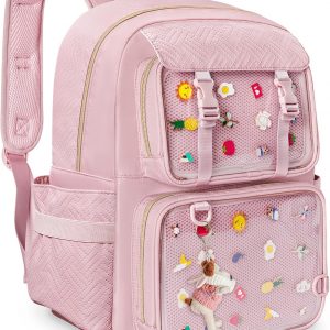 Prokva Ita Bag Pin Display Backpack with Insert, Kawaii Ita Backpack for Anime Cosplay, Pink (Empty Bag Only, Patent Design)