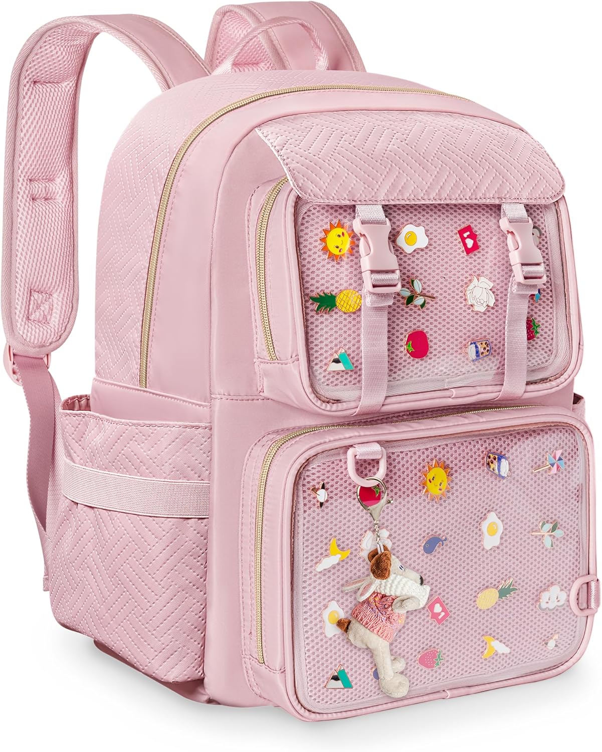 Prokva Ita Bag Pin Display Backpack with Insert, Kawaii Ita Backpack for Anime Cosplay, Pink (Empty Bag Only, Patent Design)