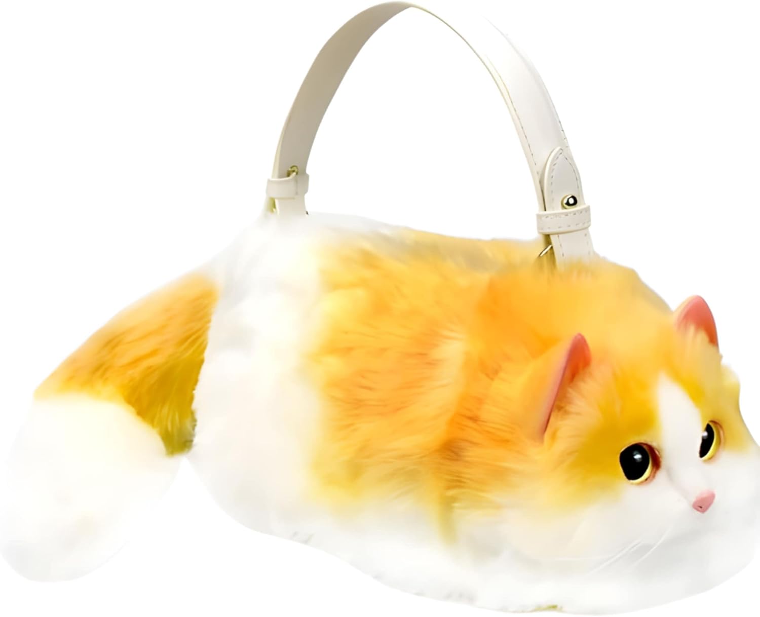 Realistic Handmade Cat Shape Plush Bag, Soft and Cozy Material, Charming Cat Design, Cute and Fun Details