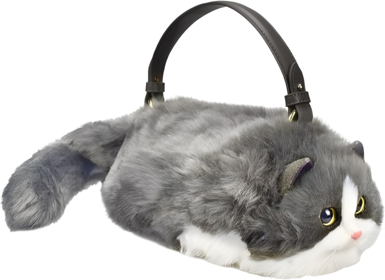 Realistic Handmade Cat Shape Plush Bag, Soft and Cozy Material, Charming Cat Design, Cute and Fun Details - Image 4