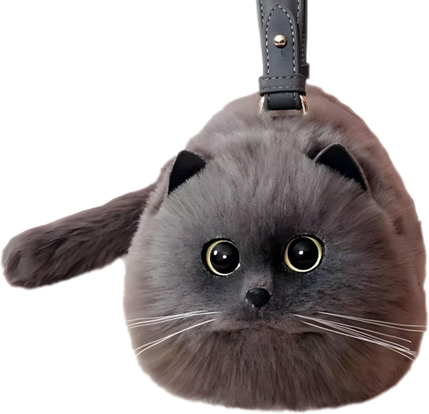 Realistic Handmade Cat Shape Plush Bag, Soft and Cozy Material, Charming Cat Design, Cute and Fun Details - Image 3