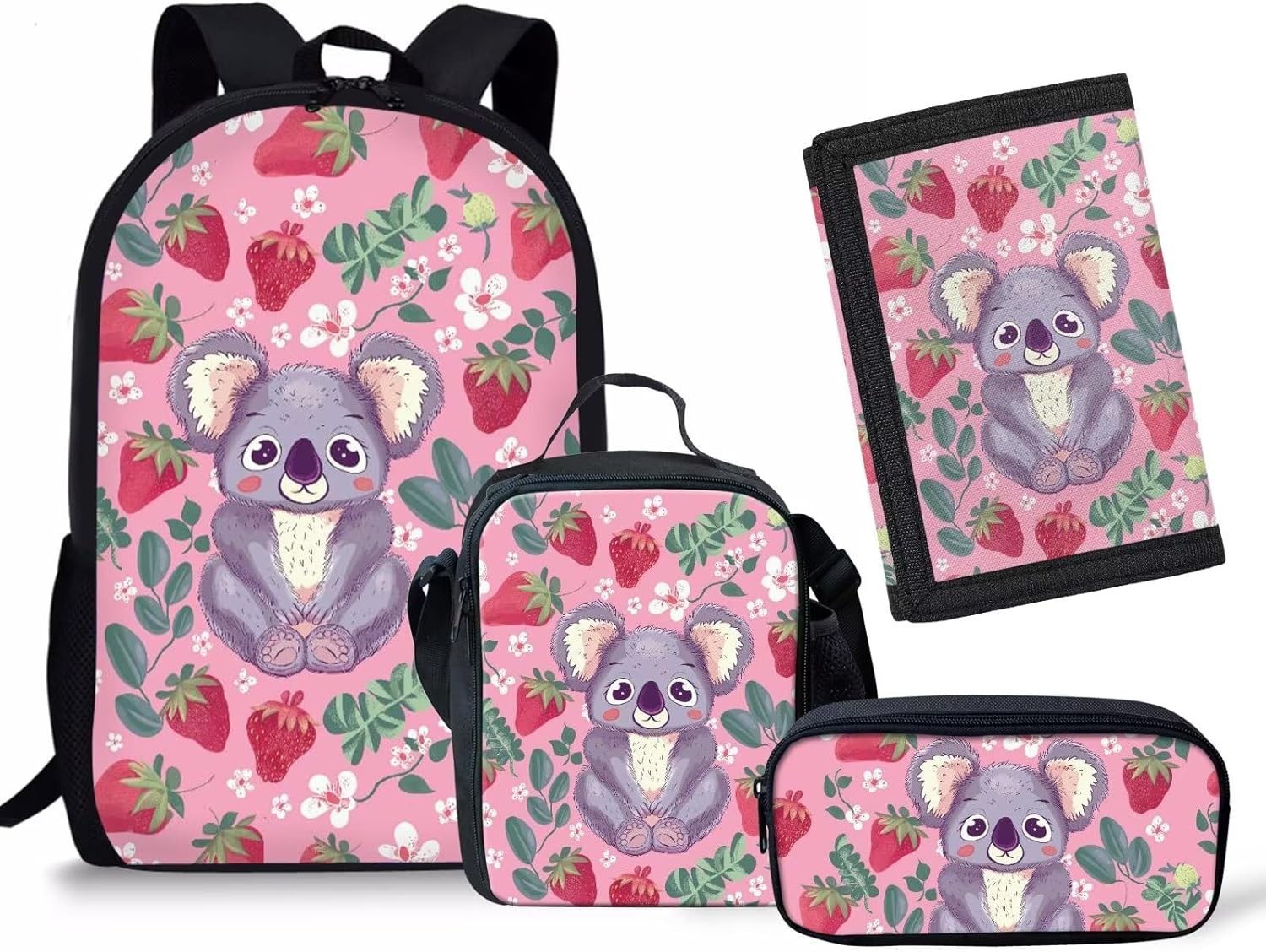 Rnyleeg 4Pcs Cute Cats School Bag Kawaii Backpack for Toddler Girls Preschool Kindergarten Backpacks and Lunch Box Set with Children Wallet Purse Pencil Holder - Image 9