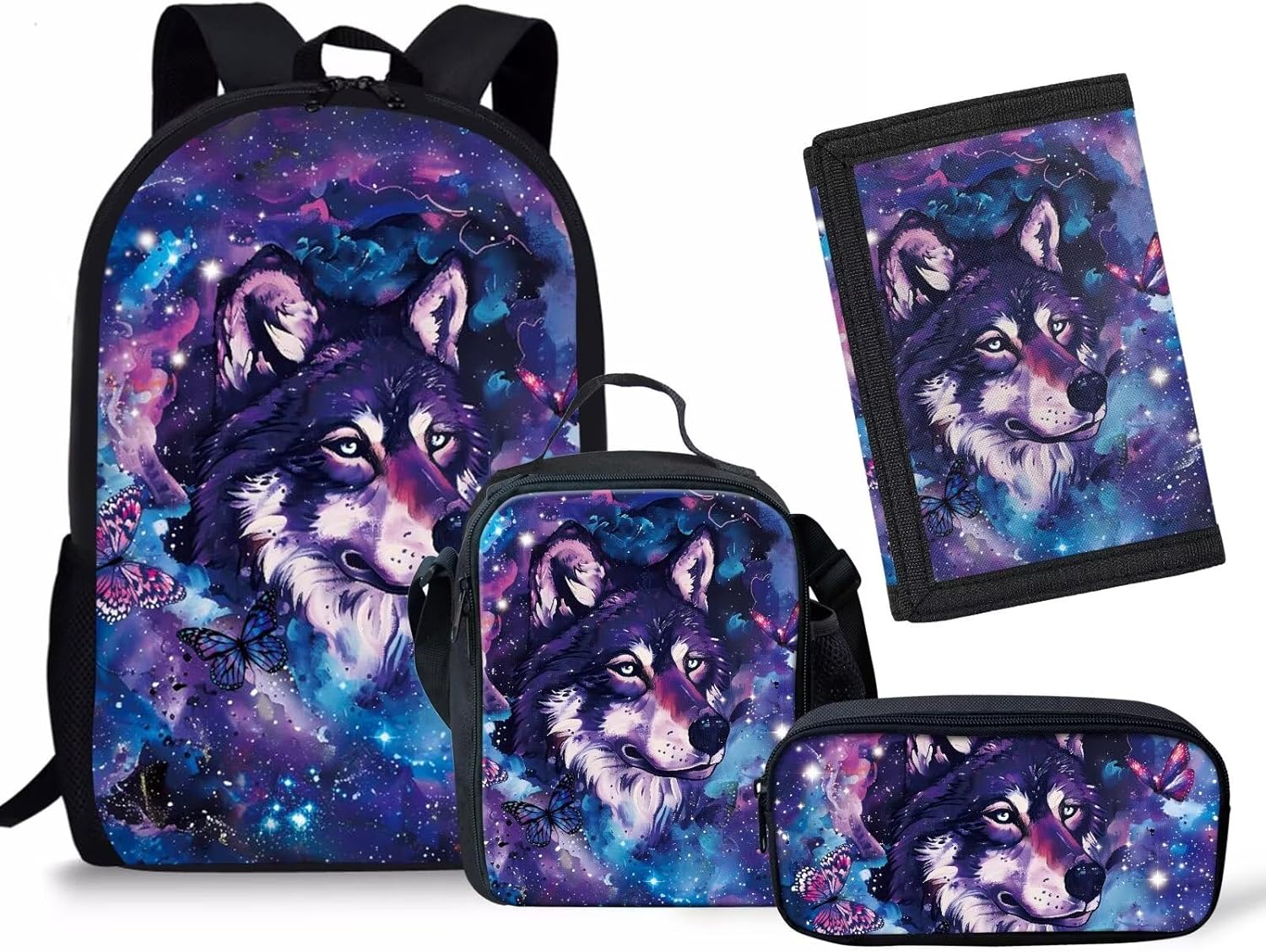 Rnyleeg 4Pcs Cute Cats School Bag Kawaii Backpack for Toddler Girls Preschool Kindergarten Backpacks and Lunch Box Set with Children Wallet Purse Pencil Holder - Image 11