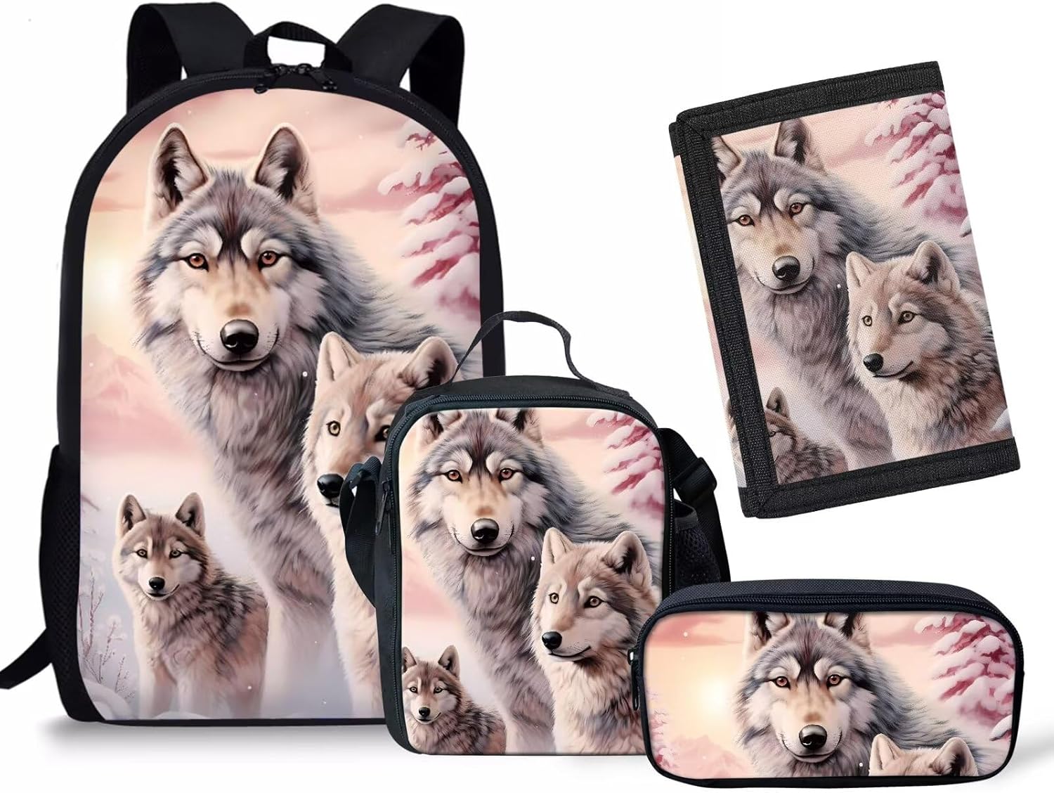 Rnyleeg 4Pcs Cute Cats School Bag Kawaii Backpack for Toddler Girls Preschool Kindergarten Backpacks and Lunch Box Set with Children Wallet Purse Pencil Holder - Image 10