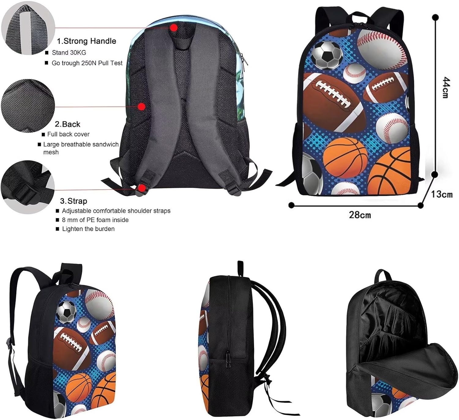 Rnyleeg Girls Cute Backpack Set with Lunch Tote Bag Pencil Holder,3Pcs Kawaii Girls Strawberry Koala Animal Print Preschool Elementary Backpacks for Toddler Children - Image 3