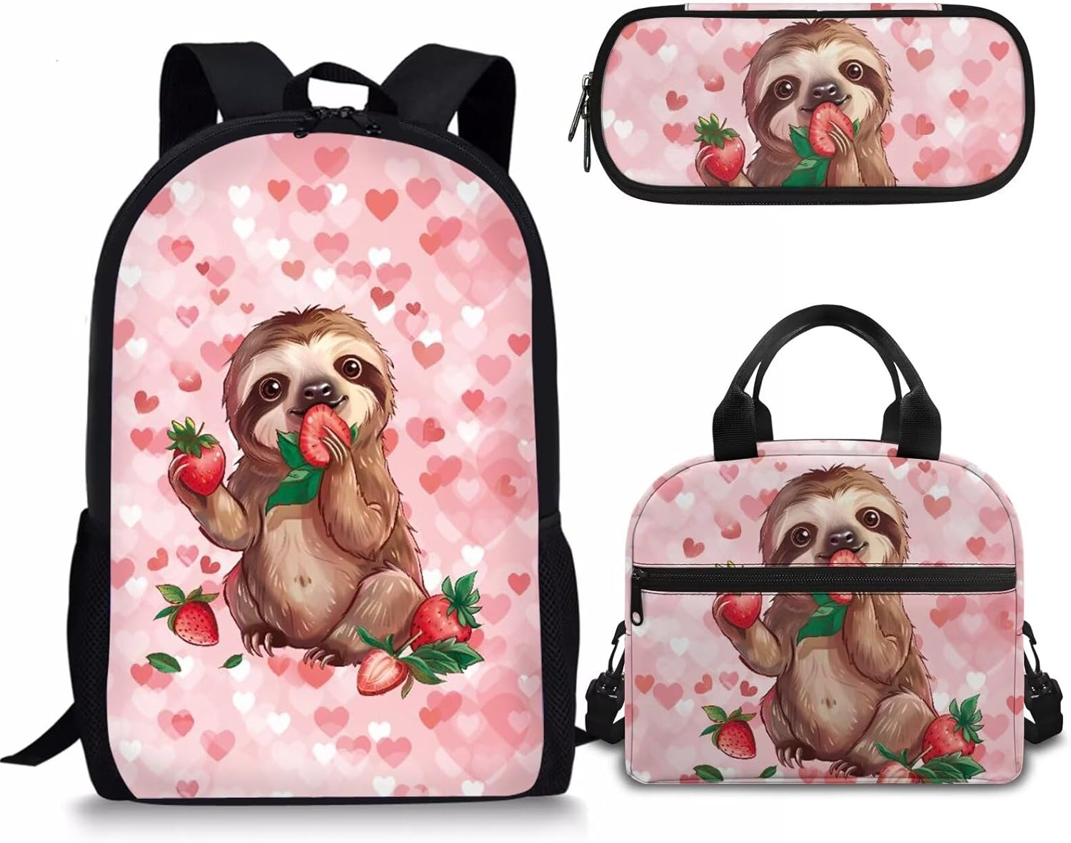 Rnyleeg Girls Cute Backpack Set with Lunch Tote Bag Pencil Holder,3Pcs Kawaii Girls Strawberry Koala Animal Print Preschool Elementary Backpacks for Toddler Children - Image 21