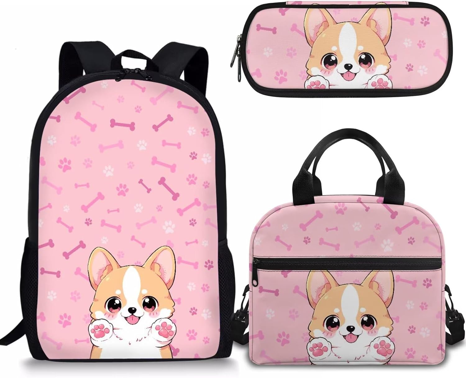 Rnyleeg Girls Cute School Bag Kawaii Bunny Backpack Set,Kids Primary Elementary Bookbag Set with Lunch Box and Pencil Holder,3PCS - Image 21
