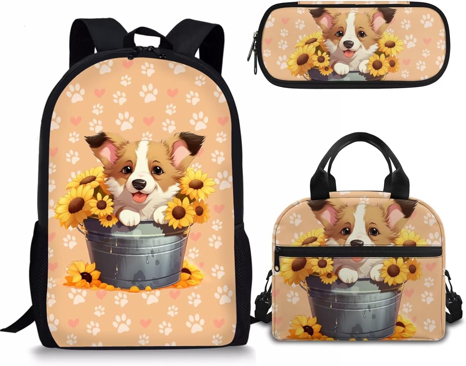 Rnyleeg Girls Cute School Bag Kawaii Bunny Backpack Set,Kids Primary Elementary Bookbag Set with Lunch Box and Pencil Holder,3PCS - Image 23