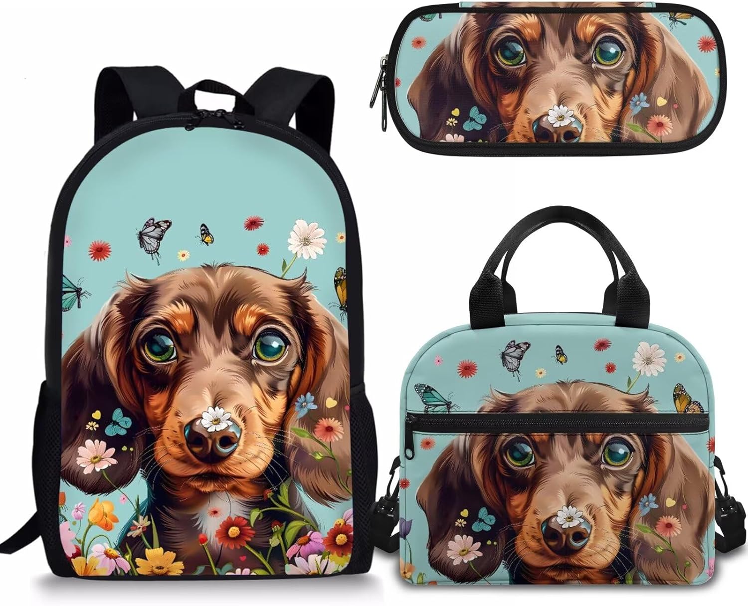 Rnyleeg Girls Cute School Bag Kawaii Bunny Backpack Set,Kids Primary Elementary Bookbag Set with Lunch Box and Pencil Holder,3PCS - Image 9