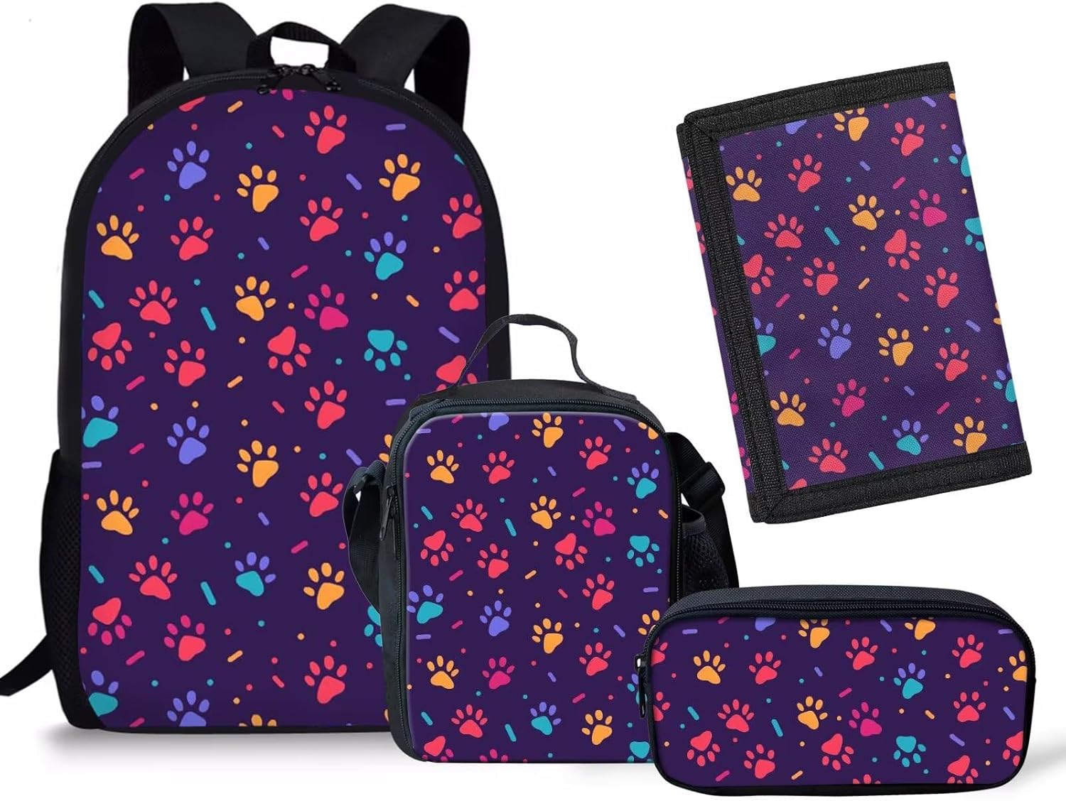 Rnyleeg Girls Kawaii Backpack Cute Ice Cream Print Kids Preschool Elementary School Bag Backpacks and Lunch Box,Lightweight Toddler Backpack with Pencil Case Trifold Wallets,4 In 1 - Image 7