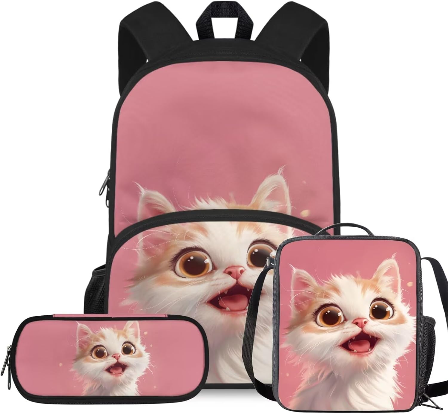 Rshubino Kawaii Cat Bookbag for Girls Mushroom Backpack for School 3 Pcs Girls School Bag with Lunch Bag for Toddler Casual Travel Daypack Rucksack - Image 18