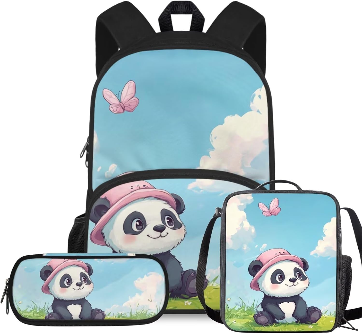 Rshubino Kawaii Cat Bookbag for Girls Mushroom Backpack for School 3 Pcs Girls School Bag with Lunch Bag for Toddler Casual Travel Daypack Rucksack - Image 14