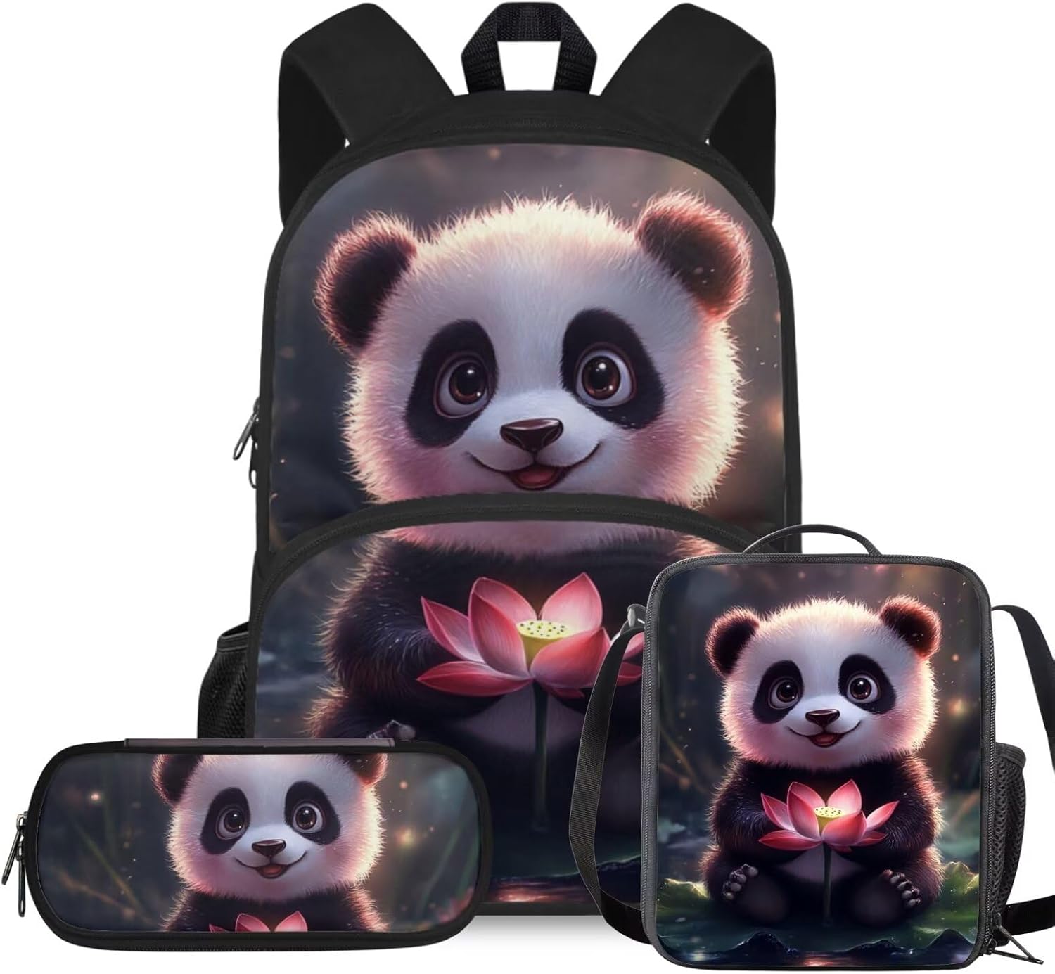 Rshubino Kawaii Cat Bookbag for Girls Mushroom Backpack for School 3 Pcs Girls School Bag with Lunch Bag for Toddler Casual Travel Daypack Rucksack - Image 10