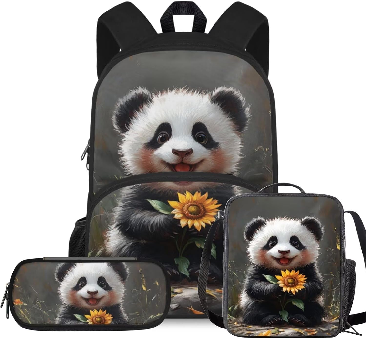 Rshubino Kawaii Cat Bookbag for Girls Mushroom Backpack for School 3 Pcs Girls School Bag with Lunch Bag for Toddler Casual Travel Daypack Rucksack - Image 11