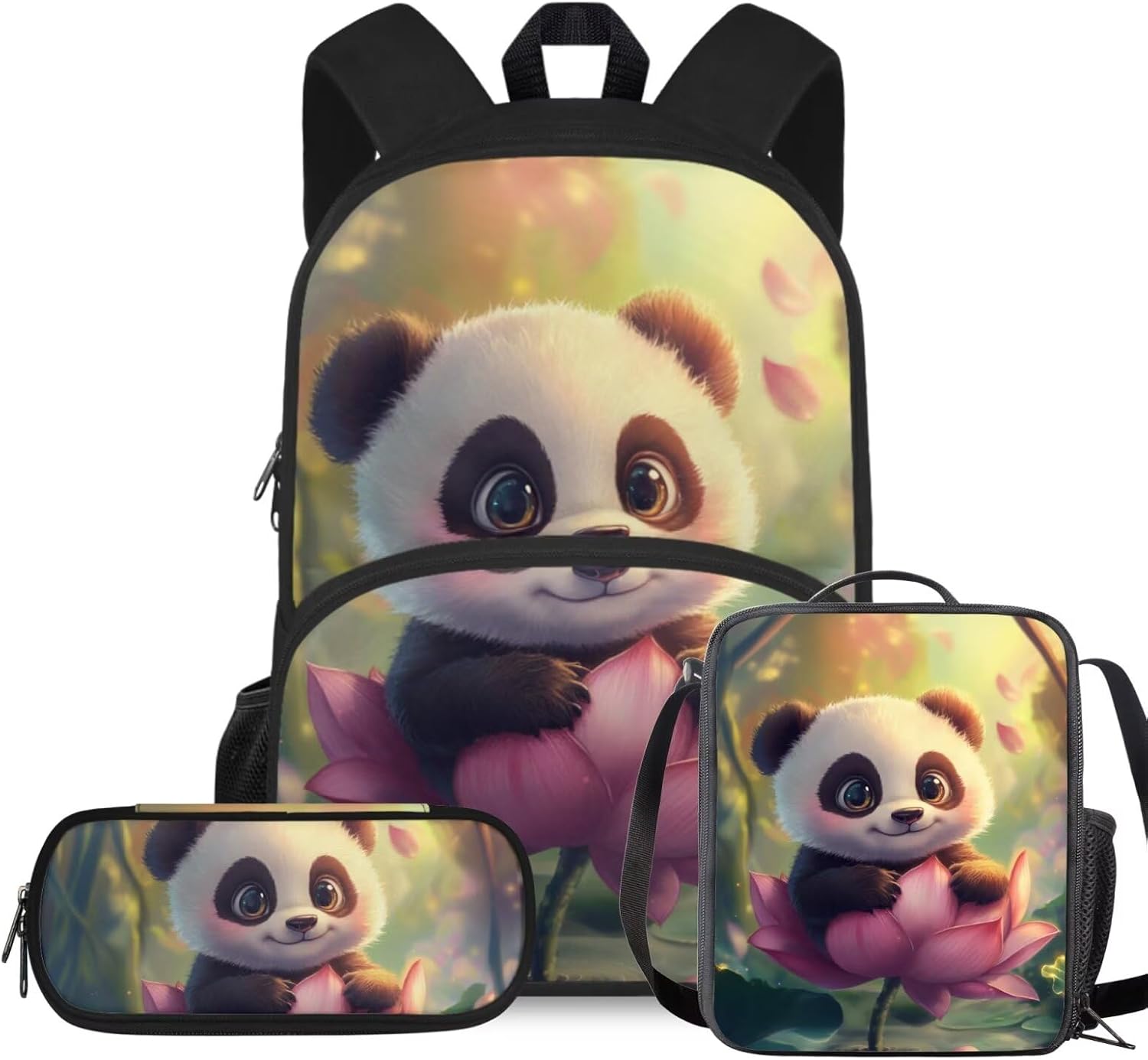 Rshubino Kawaii Cat Bookbag for Girls Mushroom Backpack for School 3 Pcs Girls School Bag with Lunch Bag for Toddler Casual Travel Daypack Rucksack - Image 22