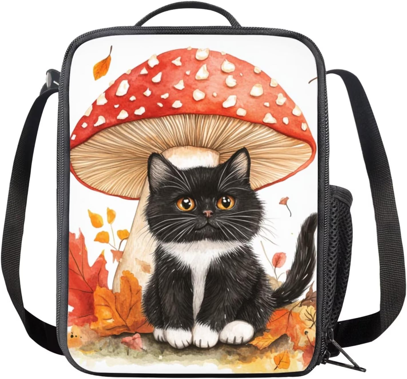 Rshubino Kawaii Cat Bookbag for Girls Mushroom Backpack for School 3 Pcs Girls School Bag with Lunch Bag for Toddler Casual Travel Daypack Rucksack - Image 6