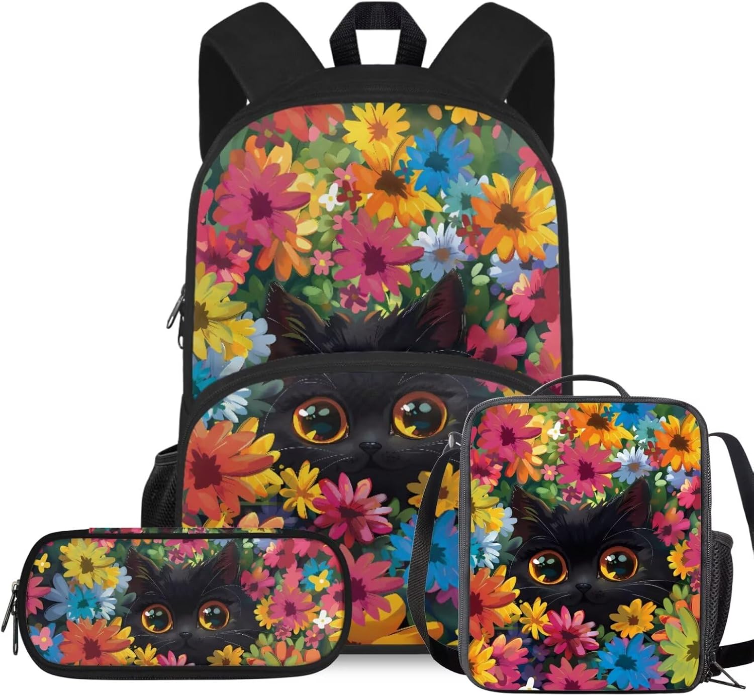 Rshubino Kawaii Cat Bookbag for Girls Mushroom Backpack for School 3 Pcs Girls School Bag with Lunch Bag for Toddler Casual Travel Daypack Rucksack - Image 25