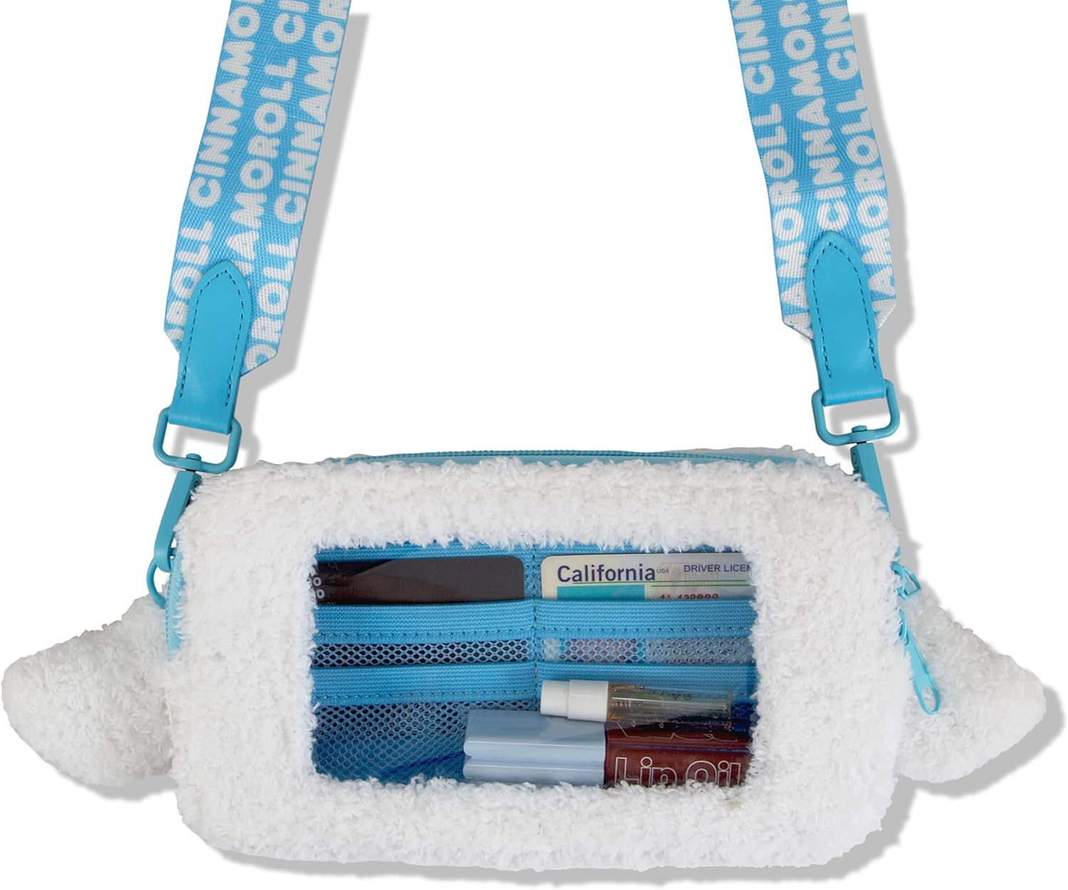 Sonix x Sanrio Plush Phone Wallet - Fuzzy Character Crossbody Bag (Cinnamoroll) + AirTag Keychain Cover (Cinnamoroll) - Image 4