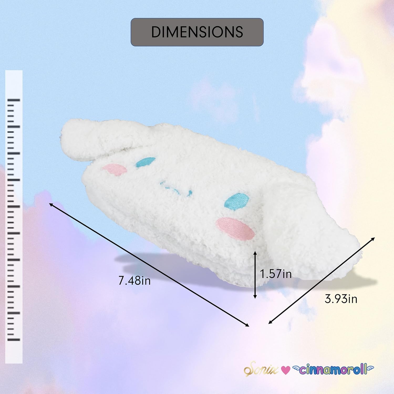 Sonix x Sanrio Plush Phone Wallet - Fuzzy Character Crossbody Bag (Cinnamoroll) + AirTag Keychain Cover (Cinnamoroll) - Image 8