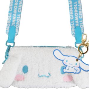 Sonix x Sanrio Plush Phone Wallet - Fuzzy Character Crossbody Bag (Cinnamoroll) + AirTag Keychain Cover (Cinnamoroll)