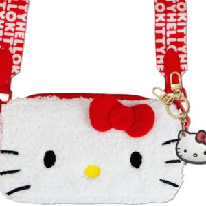 Sonix x Sanrio Plush Phone Wallet - Fuzzy Character Crossbody Bag (Hello Kitty) + AirTag Keychain Cover (Hello Kitty)