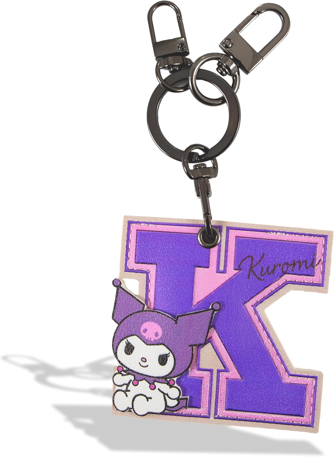 Sonix x Sanrio Plush Phone Wallet - Fuzzy Character Crossbody Bag (Kuromi) + AirTag Keychain Cover (College Letters Kuromi) - Image 3