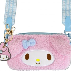 Sonix x Sanrio Plush Phone Wallet - Fuzzy Character Crossbody Bag (My Melody) + AirTag Keychain Cover (My Melody)