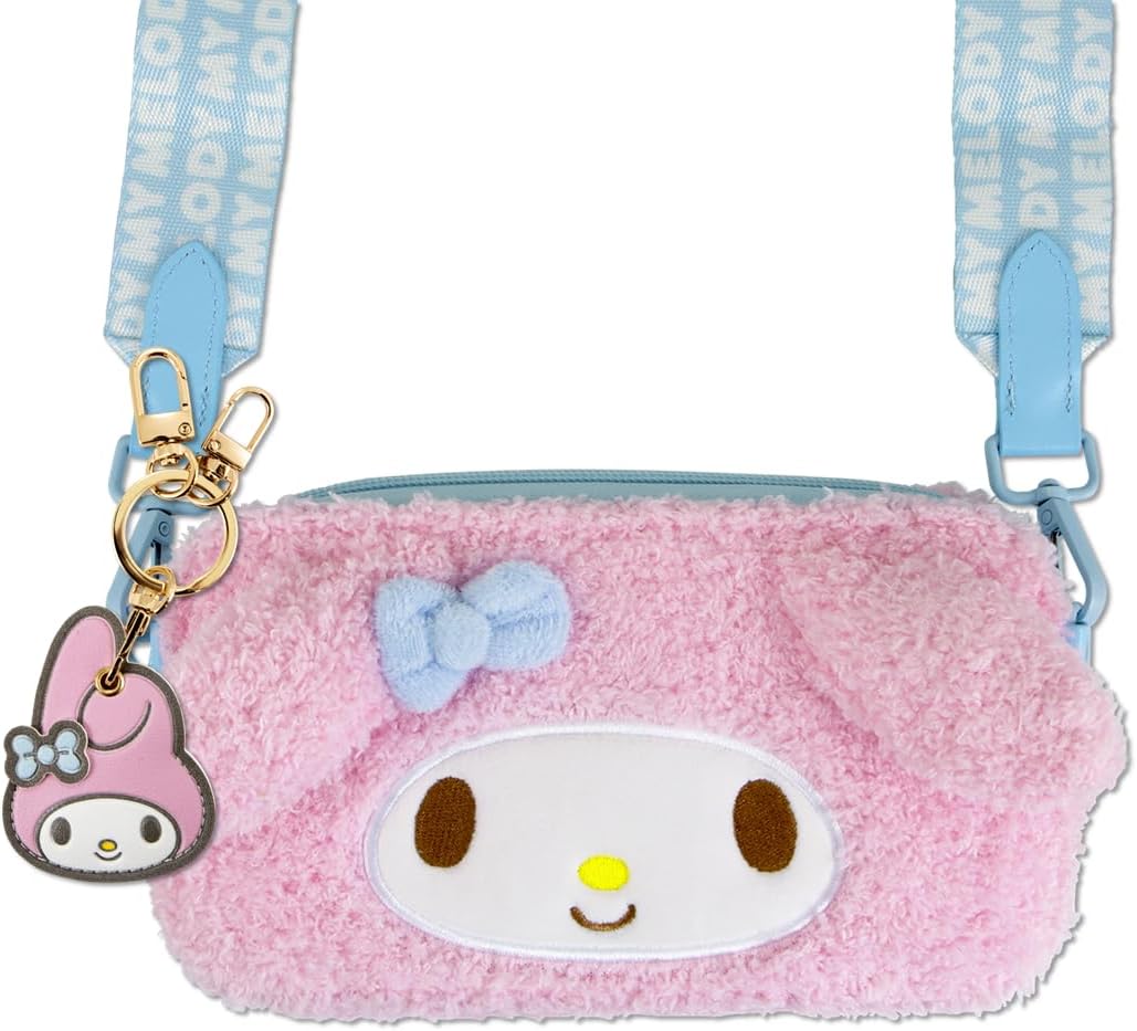 Sonix x Sanrio Plush Phone Wallet - Fuzzy Character Crossbody Bag (My Melody) + AirTag Keychain Cover (My Melody)