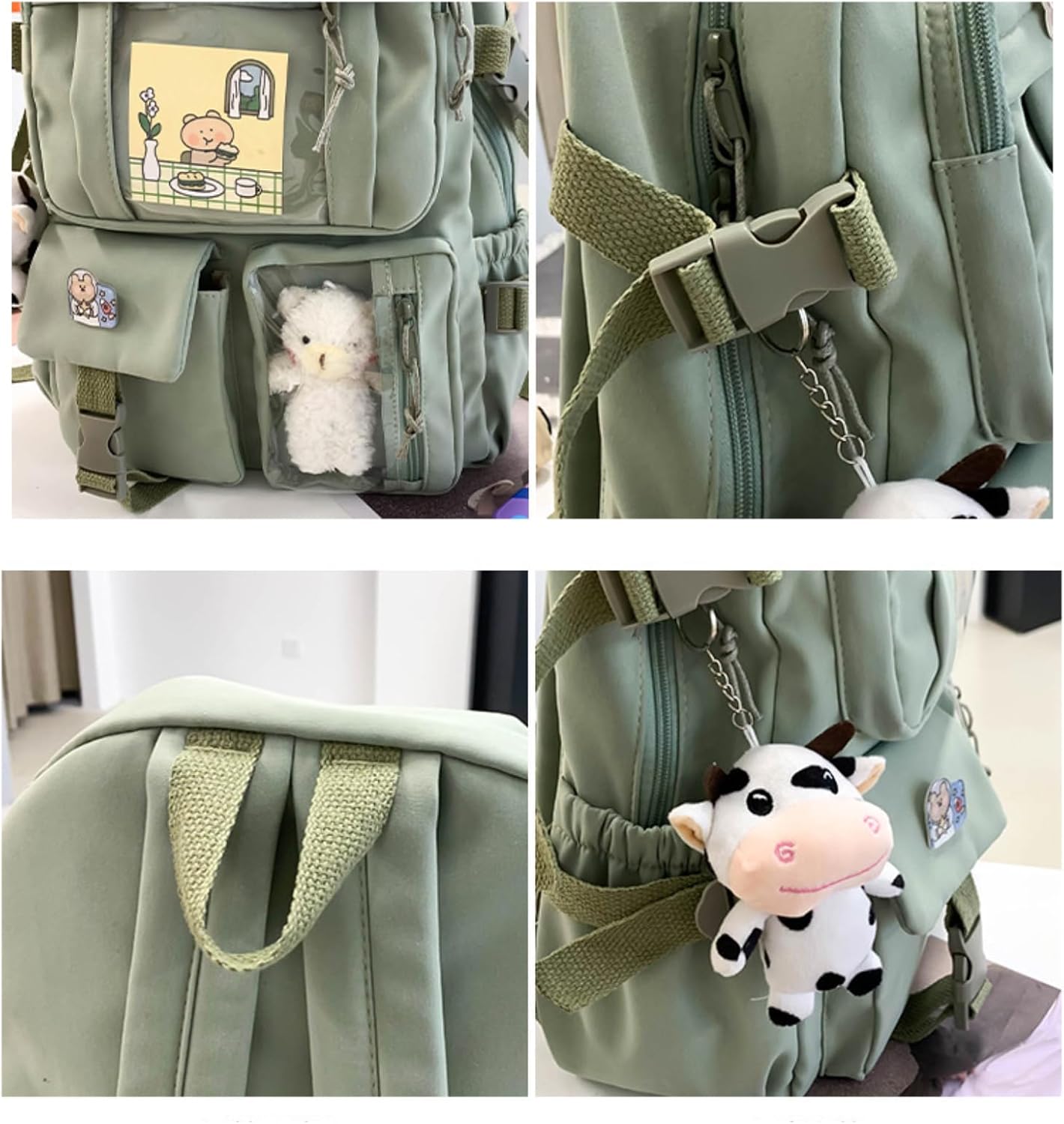 srdmuph Large Blue Kawaii Backpack Travel Laptop Bag for Women i##e##s: Cute Accessories ^^ Pin Pendant ^^ Outdoor ^^ Waterproof ^^ Casual Daypack :i##e##s - Image 4