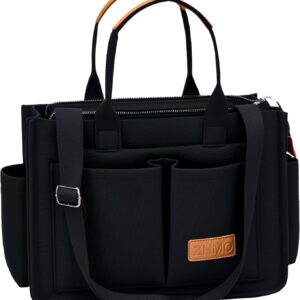 Tote Bag for Women With Compartments,Large Canvas Tote Women's Purse Crossbody Bags Work Laptop Book Bag Satchels Handbags