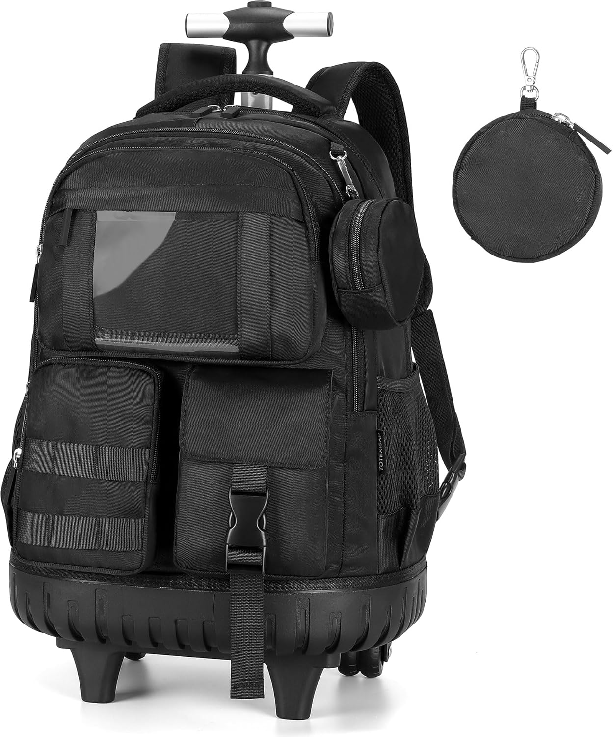 TOTEXISAP Boys Kids Rolling Backpack for Girls School, 21 Inch Rolling Bookbag Silent Wheeled, Water-Resistant Backpack with Wheels