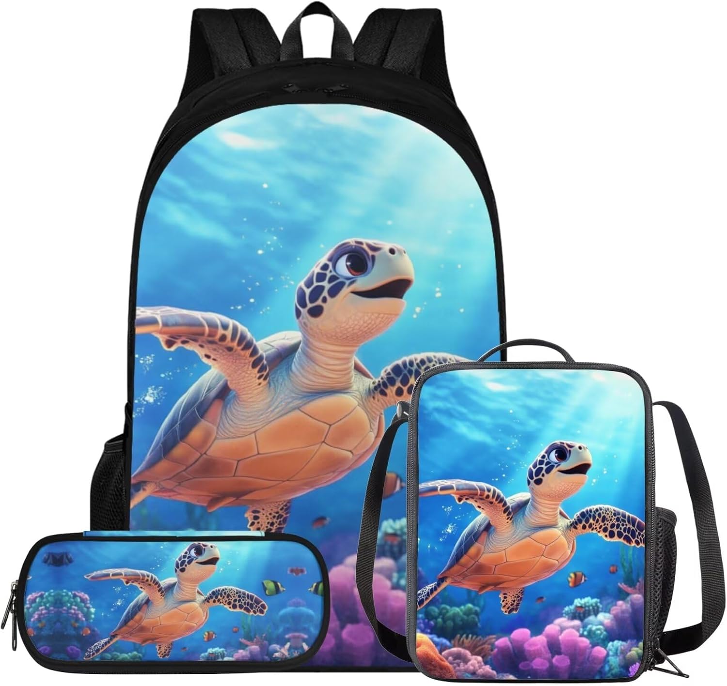 Viewamoon Kawaii Axolotl Backpack with Lunchbox Set Of 3 Y2K Bookbag Set for Kids Girls Large Capacity School Bag Set for Teen Elementary Preschool Middle School Shoulder Bag Laptop Shoulder Bag - Image 15