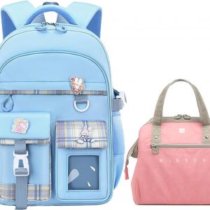 WYCY School Backpacks for Girls Kawaii Backpack Big Capacity Kids School Bag with Lunch Box for 6-12 Years Old