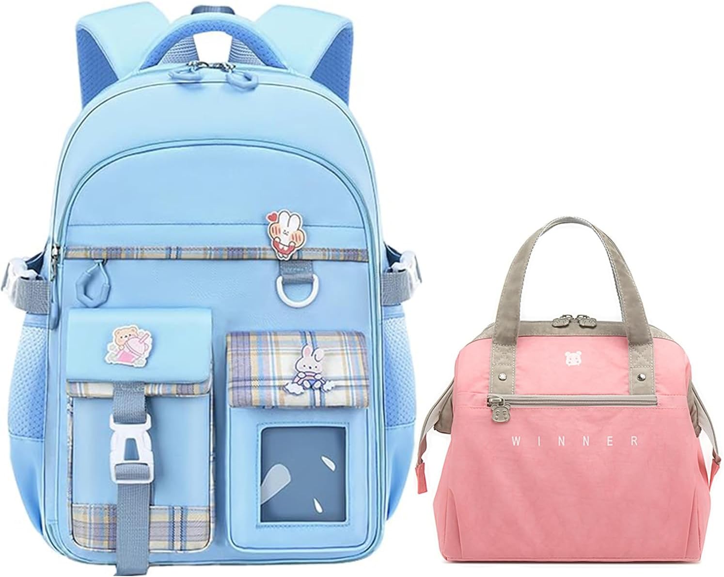 WYCY School Backpacks for Girls Kawaii Backpack Big Capacity Kids School Bag with Lunch Box for 6-12 Years Old