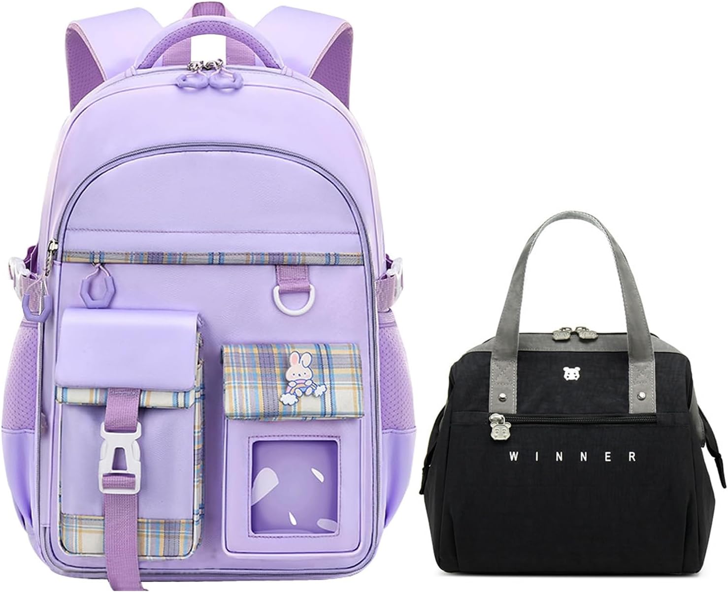 WYCY School Backpacks for Girls Kawaii Backpack with Lunch Box Big Capacity Kids School Bag for Girls 6-12 Years Old