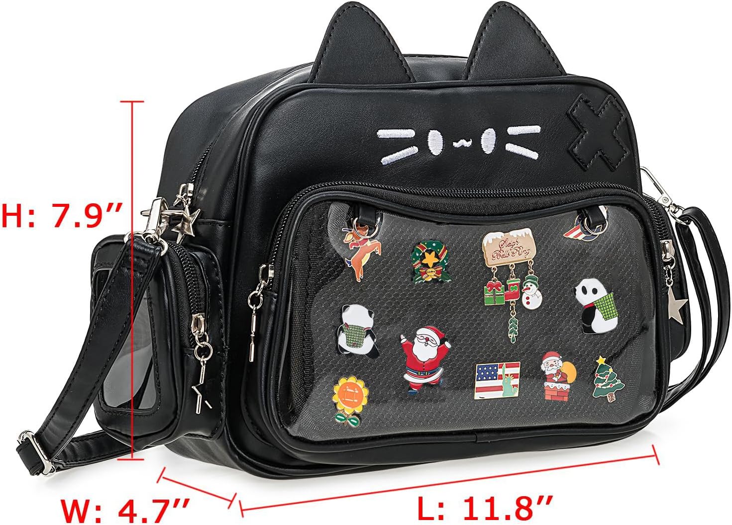 ZAROXOXS Kawaii Ita Bag Backpack Crossbody Bag Shoulder Bags i##e##s: Cat ^^ Multi-Purpose ^^ Pin Display ^^ with Insert :i##e##s - Image 2