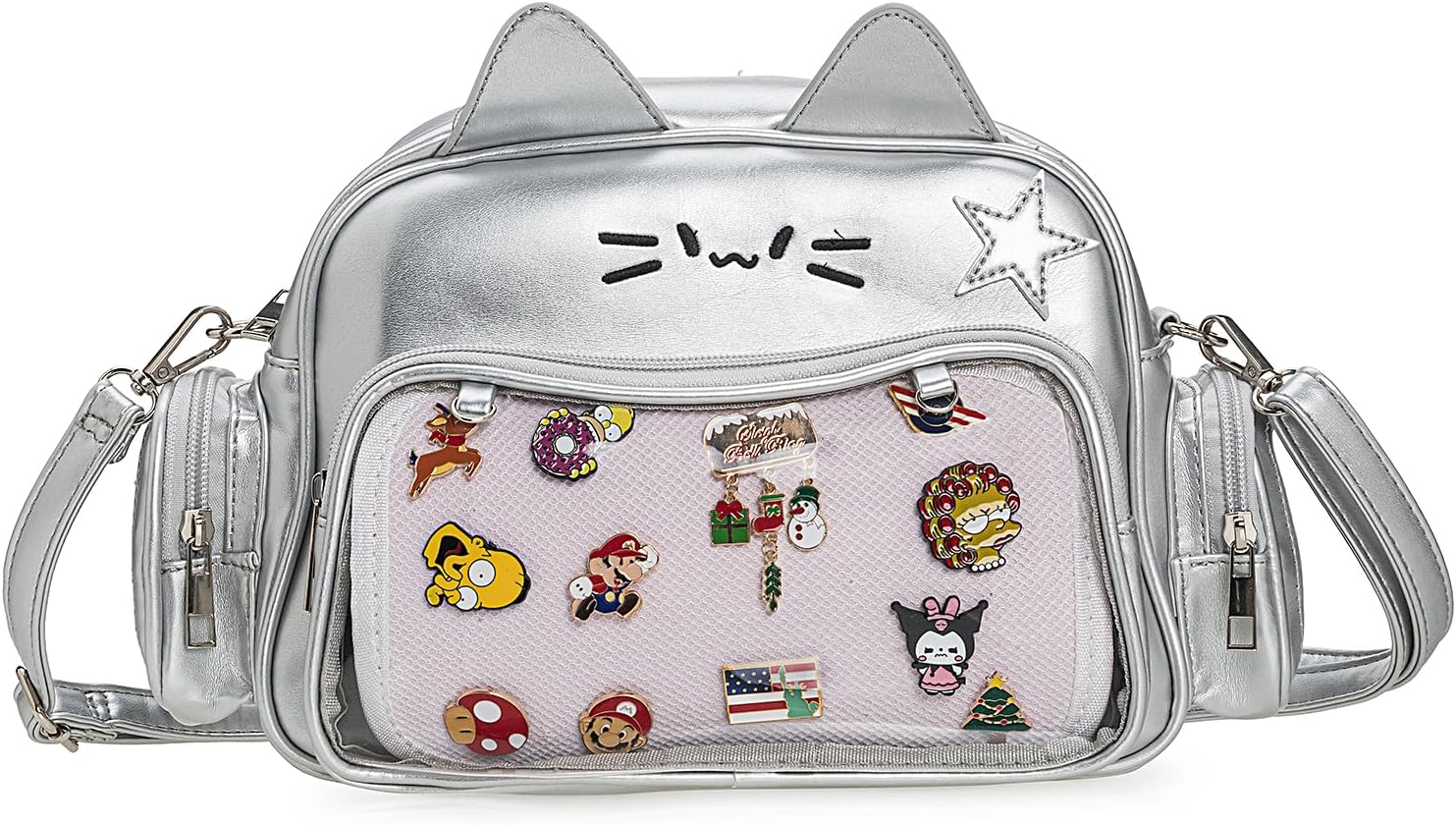 ZAROXOXS Kawaii Ita Bag Backpack Crossbody Bag Shoulder Bags i##e##s: Cat ^^ Multi-Purpose ^^ Pin Display ^^ with Insert :i##e##s - Image 13